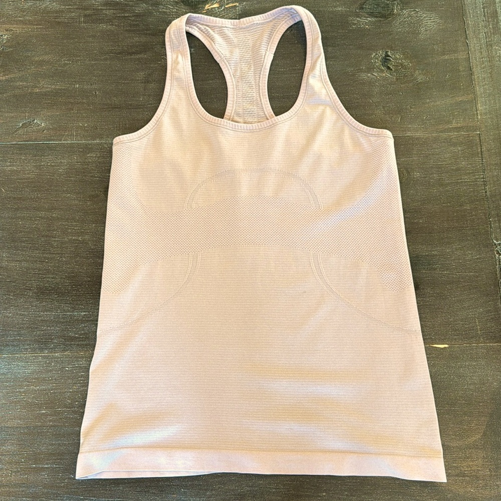 Lululemon Swiftly Tank Racerback Seamless Shirt Run Light Pink Blush Size 10